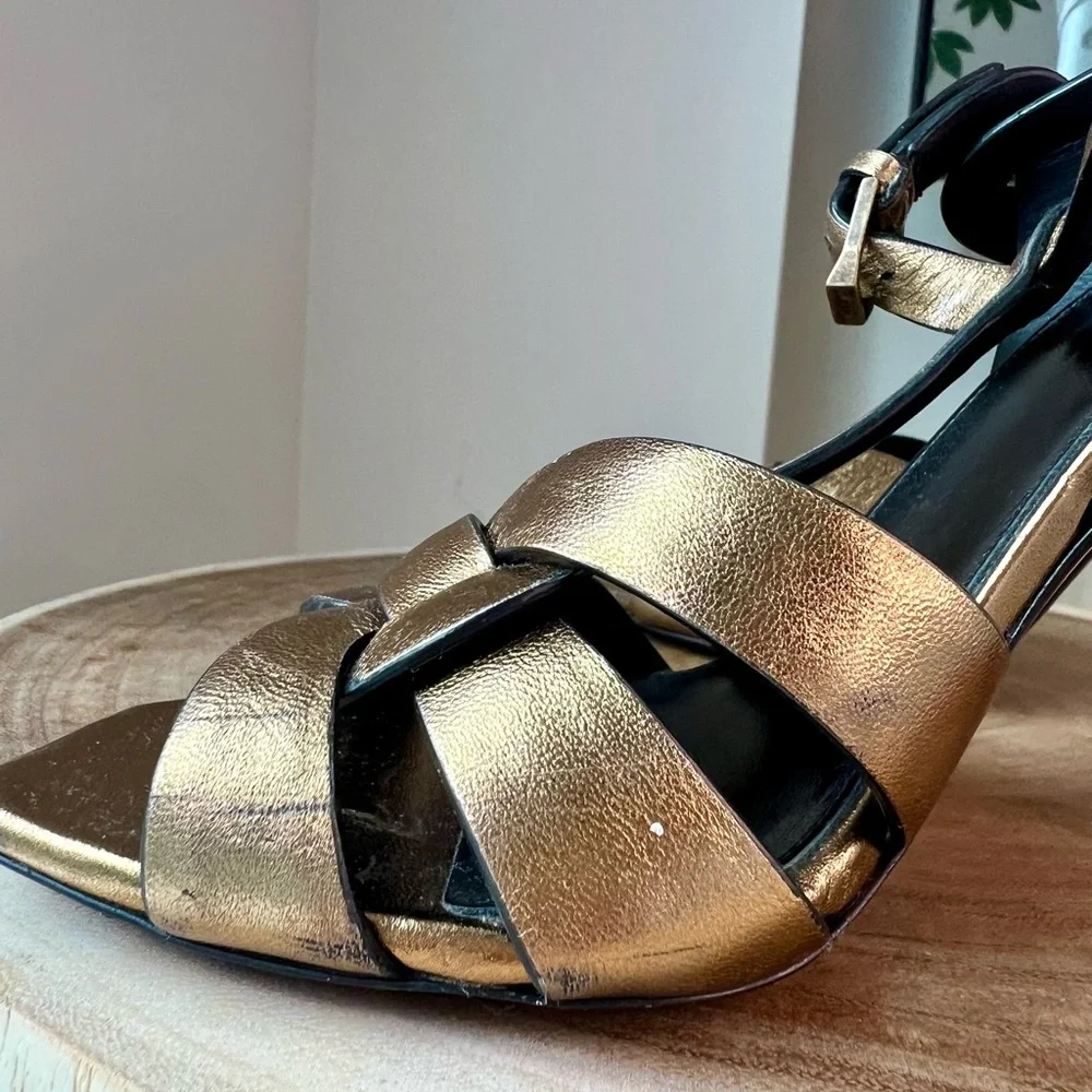 Saint Laurent- Women's Tribute 105 High Heel Sandals (37 ) - Picture 8 of 11